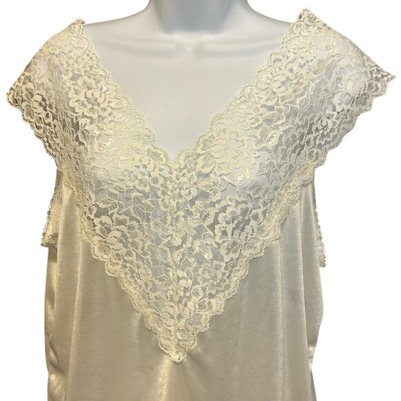VTG Y2K Collections ETC M Lace Slip Top Satiny Cottagecore Romantic‎ Coquette - Picture 6 of 10